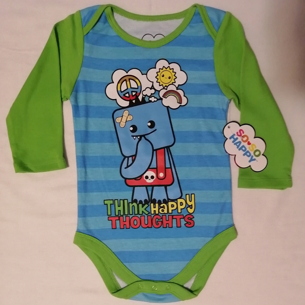 🔥SALE🔥 So So Happy "Think Happy Thoughts" Baby Girls Onesie NWT Size 18-24M